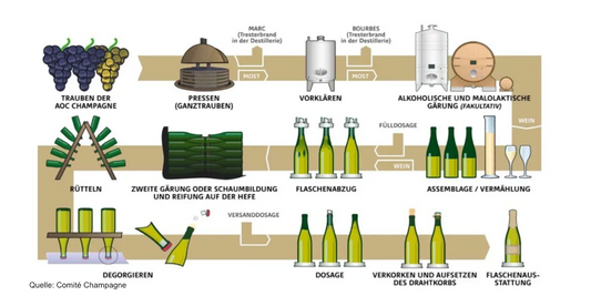 Der Weg der Champagnerherstellung